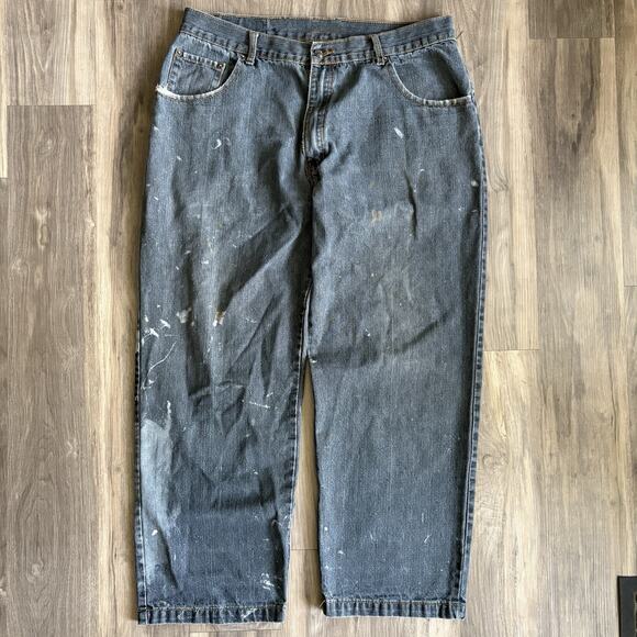 Vintage Y2K Joker Brand Jeans Men’s 36x30 Gray Wash Denim Baggy Embroidered Worn - Picture 2 of 5